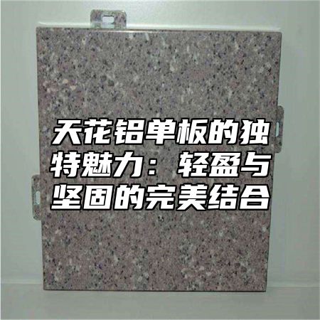 天花铝单板的独特魅力：轻盈与坚固的完美结合