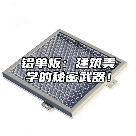 铝单板：建筑美学的秘密武器！