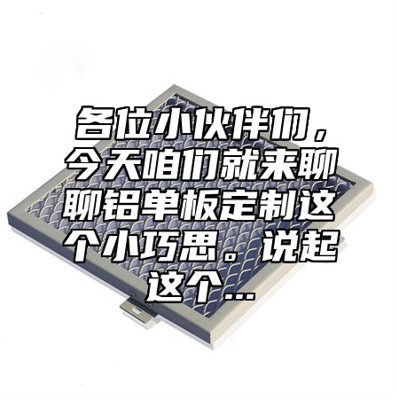 各位小伙伴们，今天咱们就来聊聊铝单板定制这个小巧思。说起这个...