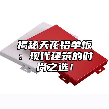 揭秘天花铝单板：现代建筑的时尚之选！